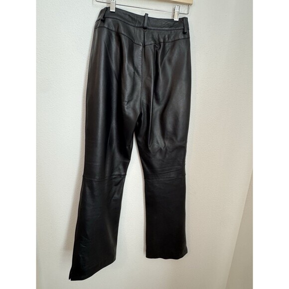 St John Sport Pants Womens 6 Black Leather Boot Cut  High Rise Trousers Y2K EUC - Picture 3 of 10